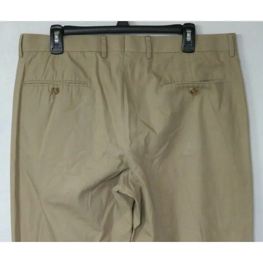 Mens J. Crew Flat Front Light Brown Cotton Thompson Slacks Pants 36x28 Khaki J10